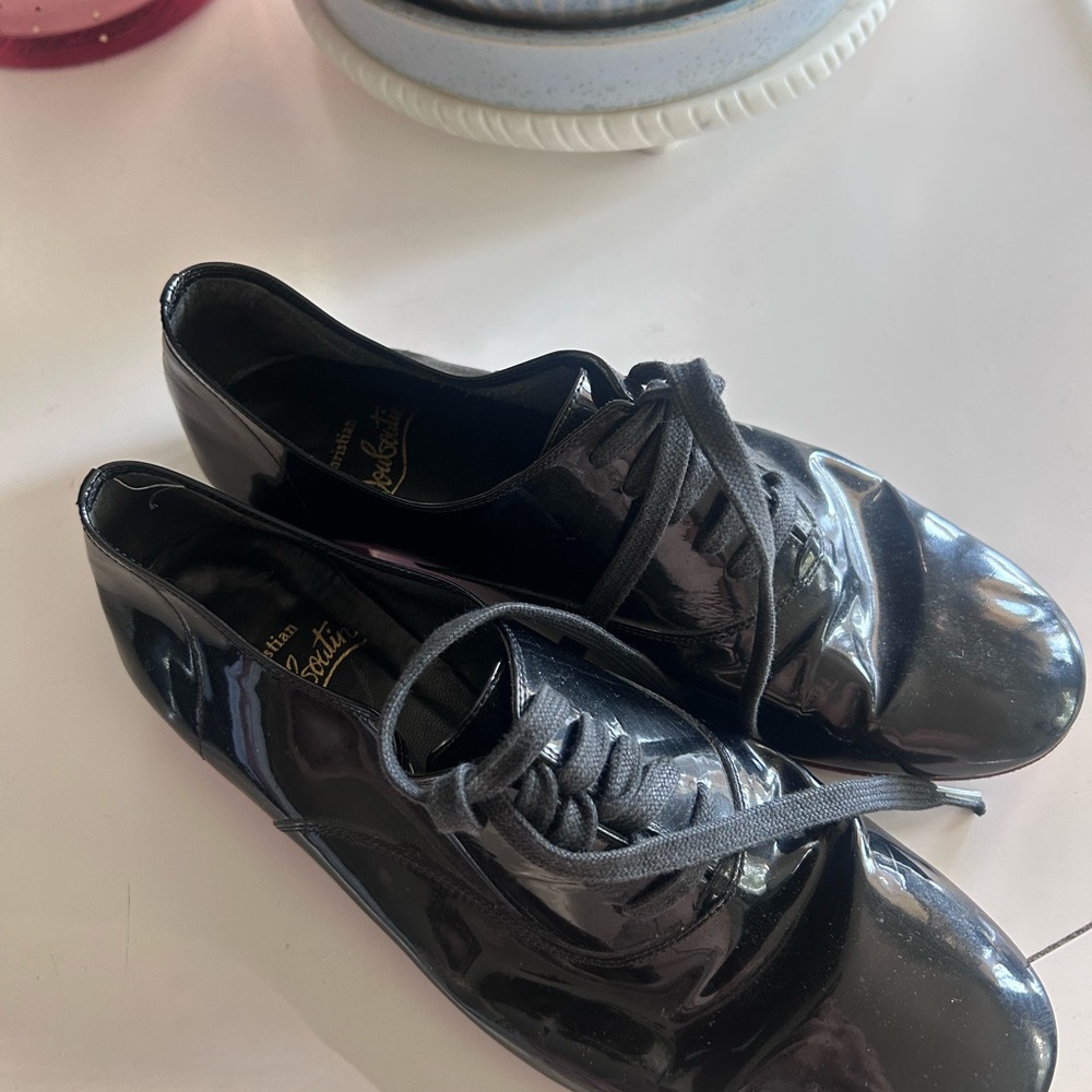 Christian Louboutin Black Patent Leather Flats